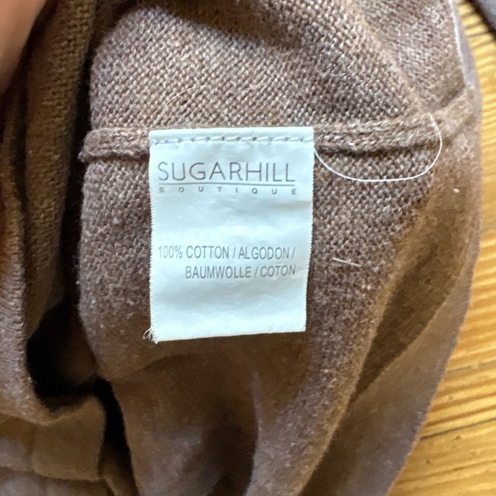 Sugarhill Boutique Swan Sweater Women Brown Excellent Cotton Intarsia SIZE 4 - Picture 4 of 6